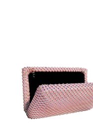 Cotton Candy Fishnet Crystal Clutch