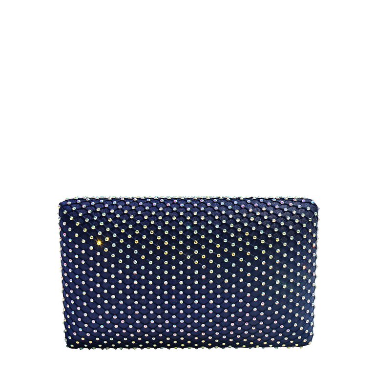 Galaxy Fishnet Crystal Clutch - Blue