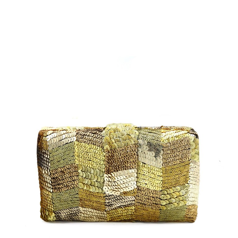 Gold Zigzag Clutch - Gold