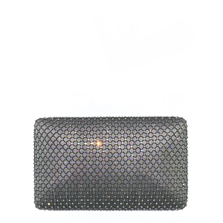 Gray Fishnet Clutch - Gray