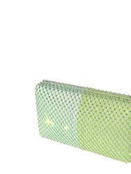 Pistachio Fishnet Crystal Clutch