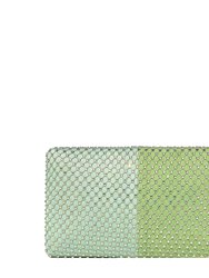 Pistachio Fishnet Crystal Clutch - Pistachio