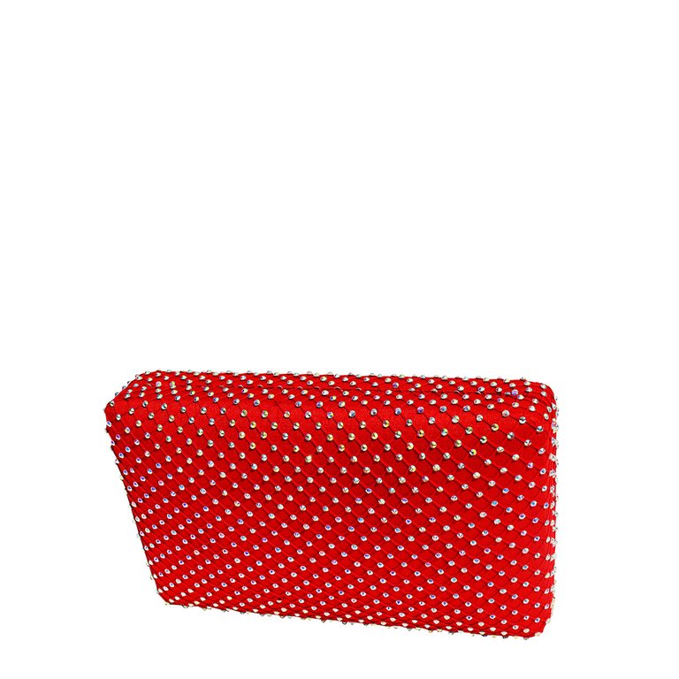 Ruby Fishnet Crystal Clutch