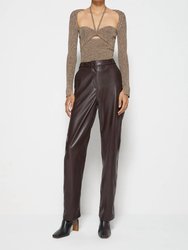 Amelia Vegan Leather Pant - Chocolate
