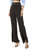 Ariah Crepe Satin Combo Front Slit Pant In Black - Black