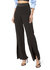 Ariah Crepe Satin Combo Front Slit Pant In Black - Black