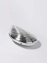 Bridget Metal Oyster Shell Clutch - Silver