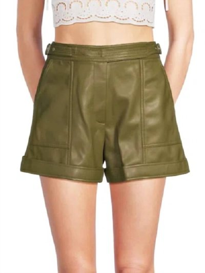 Simkhai Chace Belted Faux Leather Shorts In Nori product