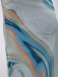 Elika Satin Top - Laguna Marble Print