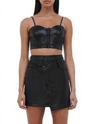 Enzo Leather Skirt - Black