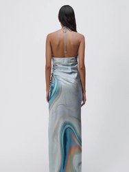 Hansel Marble Printed Satin Gown