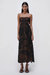 Jamie Fossil Guipure Combo Midi Dress - Black