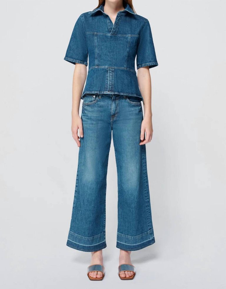 Jude Wide Leg Jeans In Denim - Denim