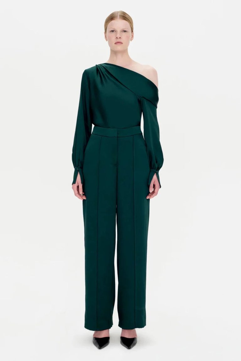 Kyra Wide Leg Pant - Emerald