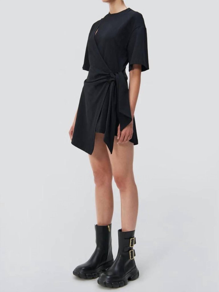 Livia Wrap Mini Dress In Black