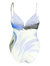 Maelle V-Neck One Piece Swimsuit In Marina Blue Print