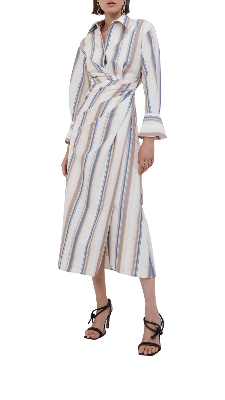 Marge Stripe Dress - Nougat Stripe