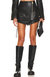 Rider Leather Mini Moto Skirt - Black