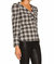 Rory Plaid Poplin Cutout Draped Shirt In Black Plaid