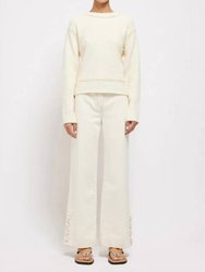 Sabina Cross Back Sweater - Ivory/White Multi