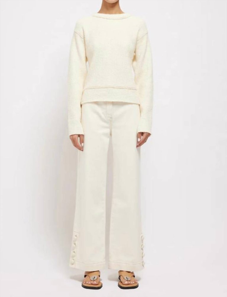 Sabina Cross Back Sweater - Ivory/White Multi