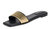 SIMKHAI Women's Carter Flat Sandals - Black Gold Shoes - Black