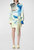 Women Larson Long sleeves Wrap Acetate Collared Minidress Marina Blueprint - Blue