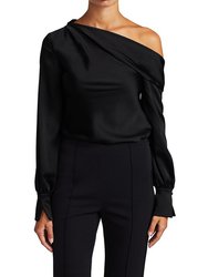 Women Off the Shoulder Top Long Sleeve Top Blouse - Black