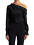 Women Off the Shoulder Top Long Sleeve Top Blouse - Black