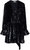 Women's Black Crushed Long Sleeve Metallic Jacquard Mini Dress - Black