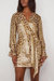 Women's Camryn Long Sleeve Mini Dress In Gold - Gold