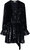 Women's Long Sleeve Metallic Jacquard Mini Dress - Black