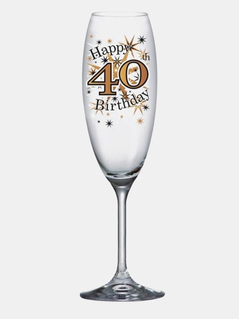 Keepsakes Black Gold 40th Champagne Flute Glass