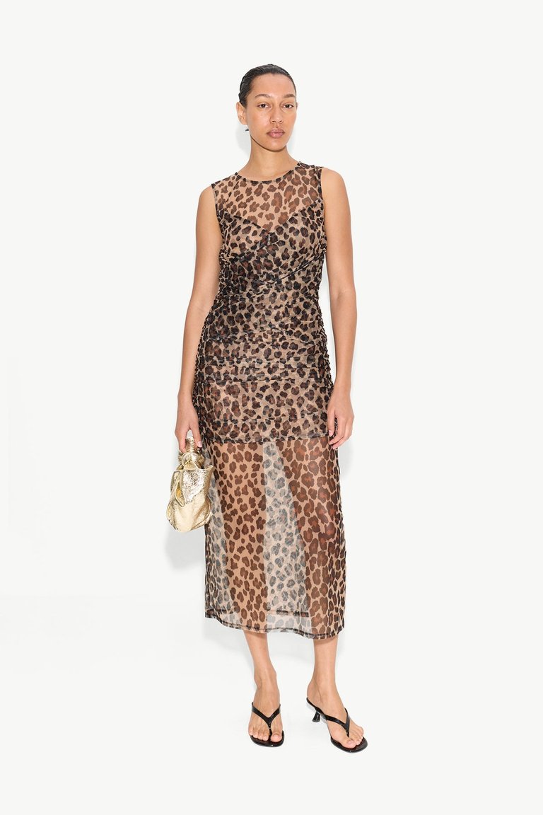 Kinny Mesh Dress In Cheetah - Leopard