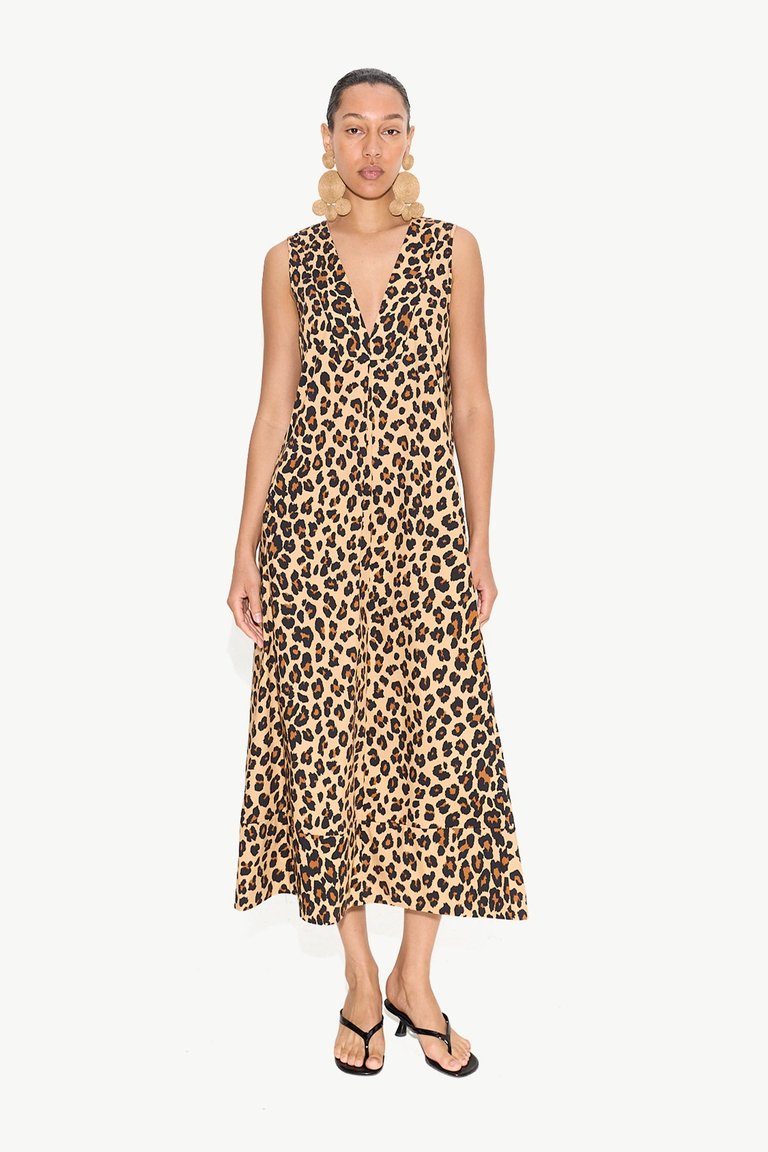 Mar Poplin Dress - Leopard