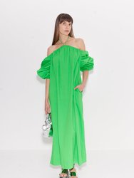 Oleander Poplin Dress in Gummy Green