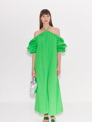 Oleander Poplin Dress in Gummy Green - Gummy Green
