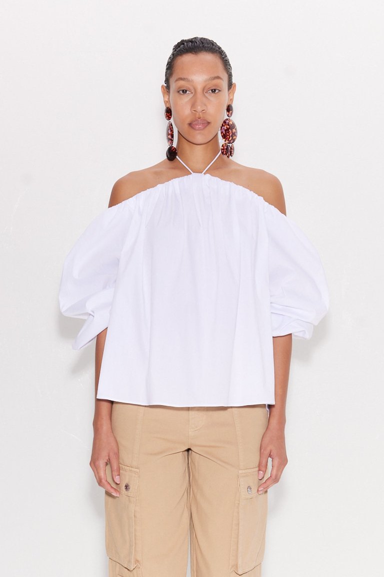 Oleander Poplin Top In Macadamia - Macadamia