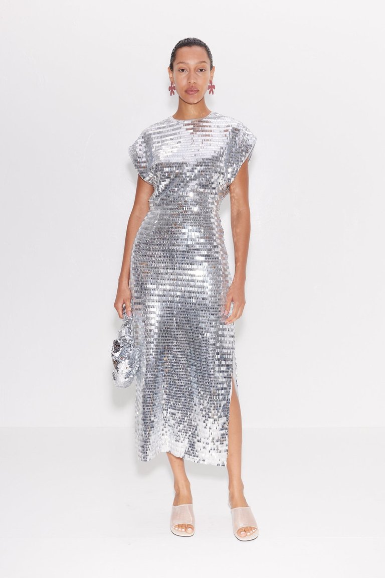 Sequin Argan Dress - Satellite Silver