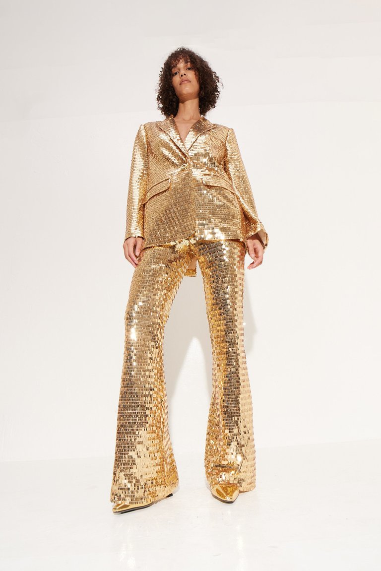 Sequin Robo Pant in Star Gold