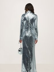 Sequin Sculpty Dress In Satellite Silver
