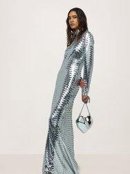 Sequin Sculpty Dress In Satellite Silver