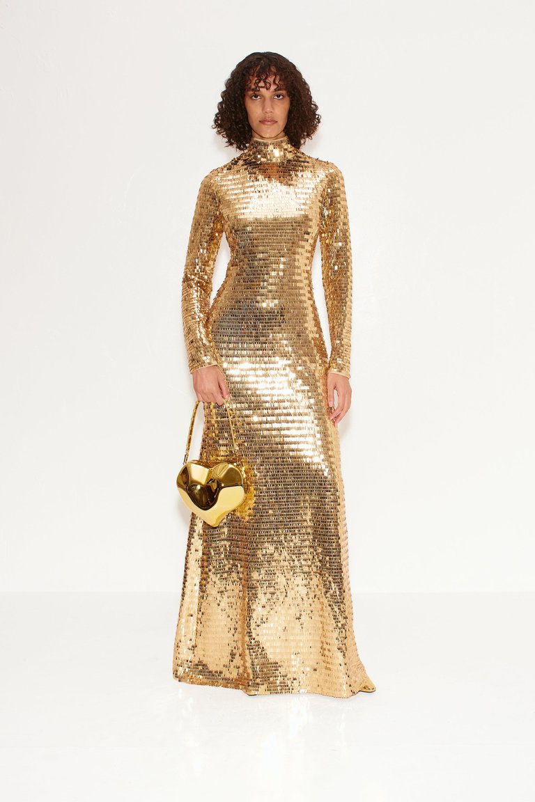 Sequin Sculpty Dress In Star Gold - Star Gold