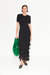 Za Za Knit Fringe Dress in Black - Black