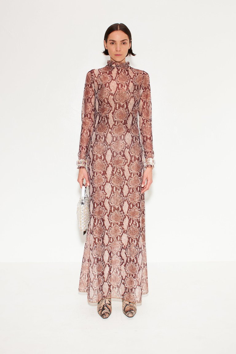 Zesty Mesh Dress in Snake Print - Snake Print