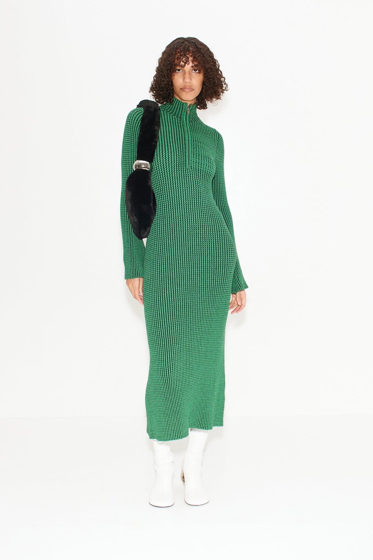 Zumi Textured Knit Dress In Gummy Green