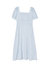 Angie Puff Sleeve Blue Embroidered Dress - Light Blue