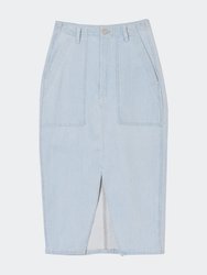 Joe High-Waisted Blue Denim Skirt - Light Blue