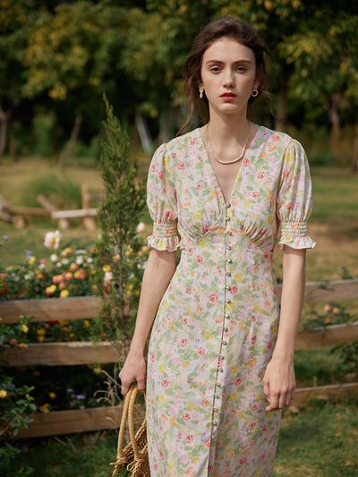 Simple Retro Kora Floral Printed Maxi Dress product