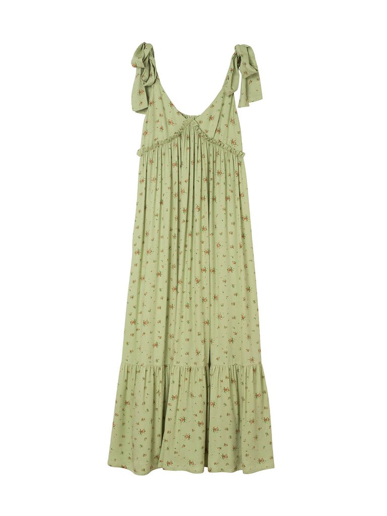 Rosalina Floral Green Slip Dress